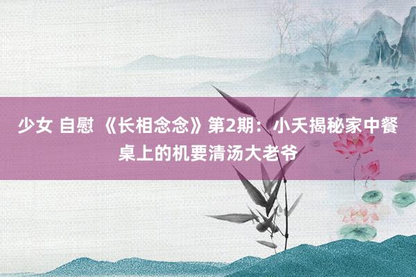 少女 自慰 《长相念念》第2期：小夭揭秘家中餐桌上的机要清汤大老爷