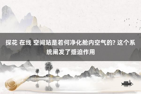 探花 在线 空间站是若何净化舱内空气的? 这个系统阐发了蹙迫作用