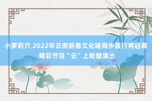 小萝莉穴 2022年云南新春文化磋商步履行将启幕 精彩节目“云”上轮替演出